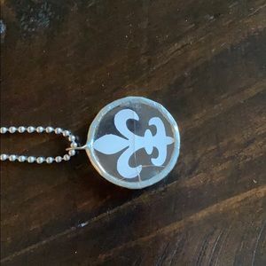 Long silver necklace